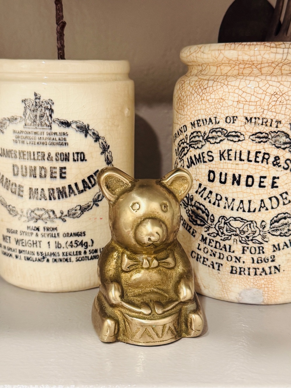 Vintage Brass Bear Playing A Drum - Picture 9 of 11